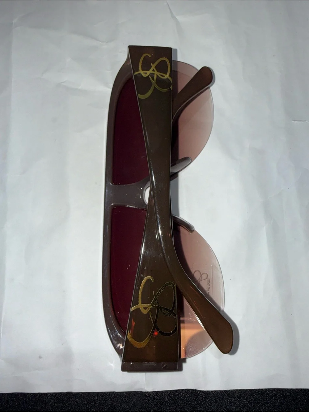 NWT Jessica Simpson J6118 Oversized Shield Sunglasses Brown Gradient